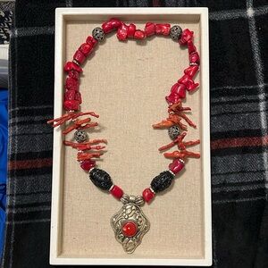 Beautiful long chunky necklace with stones